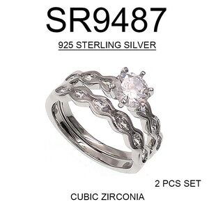Sterling Silver Cubic Zirconia Ring Set